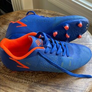 Dream Pairs Kids Blue and Orange Soccer Cleats